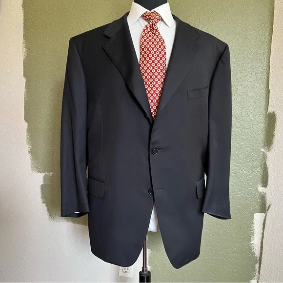 Canali Men's Blue Blazer Loro Piana Tasmanian 120 Wool, Size 62 (US52) - Picture 1 of 16